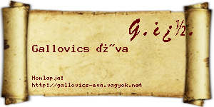 Gallovics Éva névjegykártya